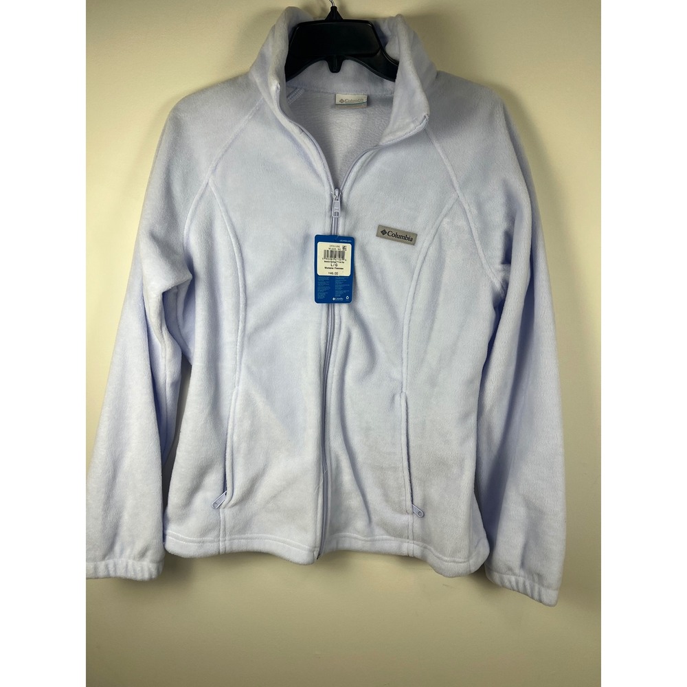 Columbia Benton Springs Full Zip Fleece Jacket Light Purple Womens Sz LG NWT